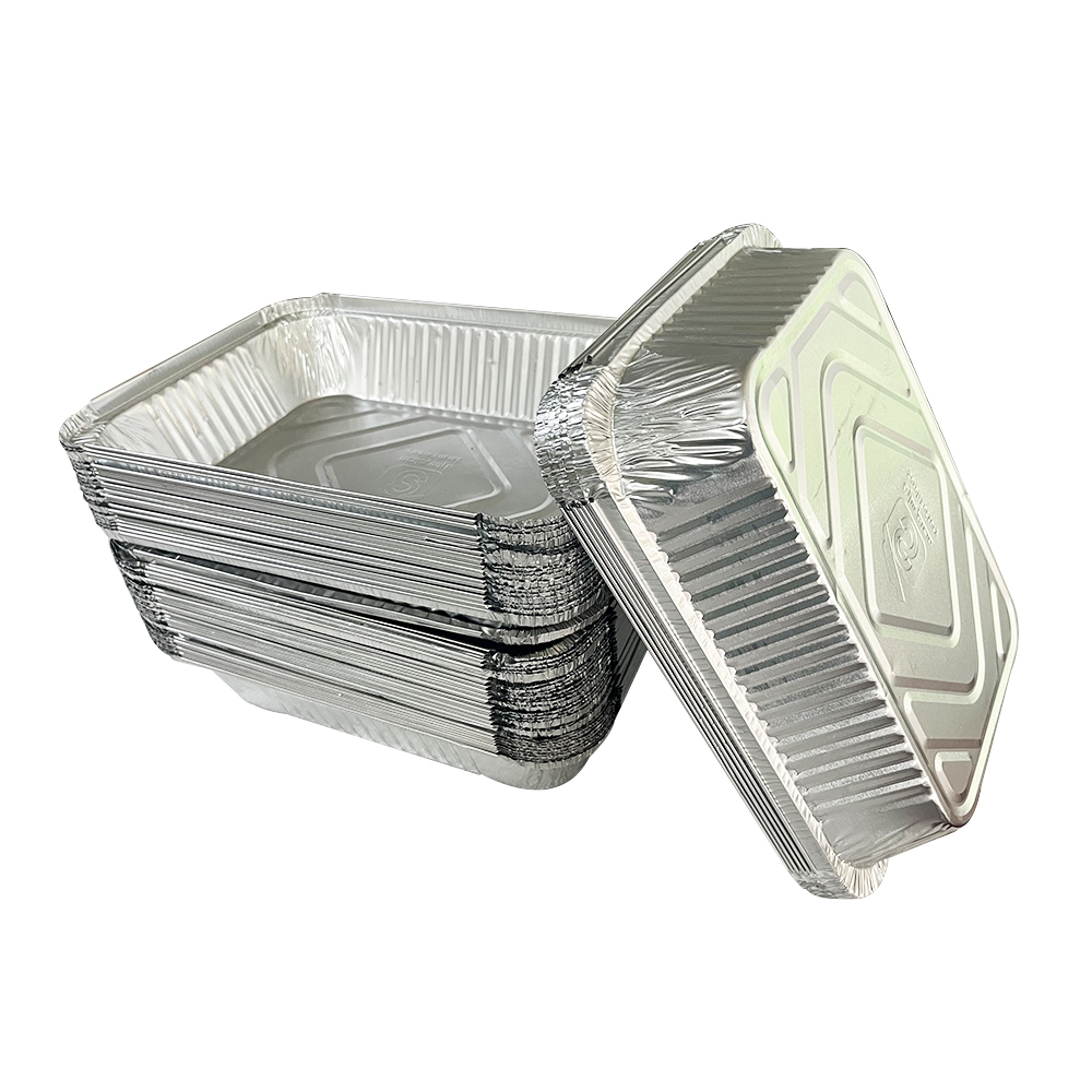Reliable Bbq Tools Supplier Golden Thicken Baking Pans Rectangular Box Disposable Aluminum Foil Lunch Box