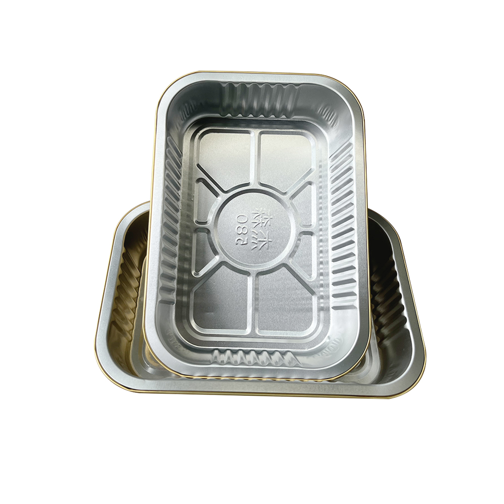 Disposable Aluminum Foil Boxes For Food Packaging Heavy Duty Aluminum Oblong Foil Pans With Lid